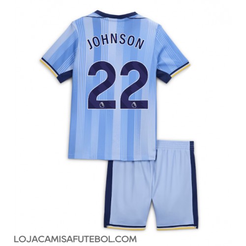 Camisa de Futebol Tottenham Hotspur Brennan Johnson #22 Equipamento Secundário Infantil 2024-25 Manga Curta (+ Calças curtas)